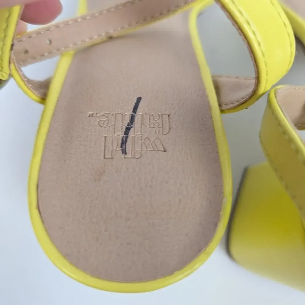 Wild Fable Yellow Square Toe Block Heel Sandals Size 6.5